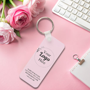 Porte-clés Blush Pink Business Logo code qr moderne