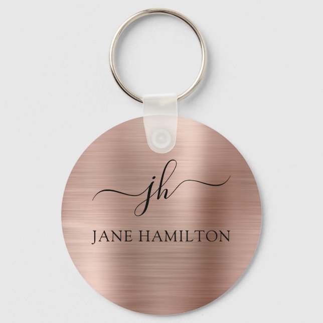 Porte-clés Blush Pink Monogram Keychain (Recto)