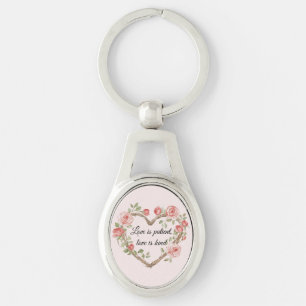 Porte-clés Blush Romantic Rose Floral Coeur Amour