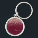Porte-clés Blush Rose Gold Burgundy Fard à Paupières Pailleté<br><div class="desc">Rose Gold - Rose Pâle et Burgundy Pailleté Monogramme en Lettres Script Nom Porte-Clés (Porte-Clé). C'est le cadeau idéal pour un 16ème anniversaire, un mariage, une fête de mariage, un anniversaire de mariage, une baby shower ou une soirée d'enterrement de vie de jeune fille pour quelqu'un qui aime le luxe...</div>