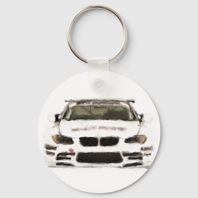 Porte-clés BMW M3 Racing Voiture Main Peint Art Brush Modèle (Recto)
