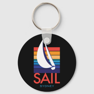 Porte-clés Boat Color Carré_SAIL_Sydney sur porte - clé noir