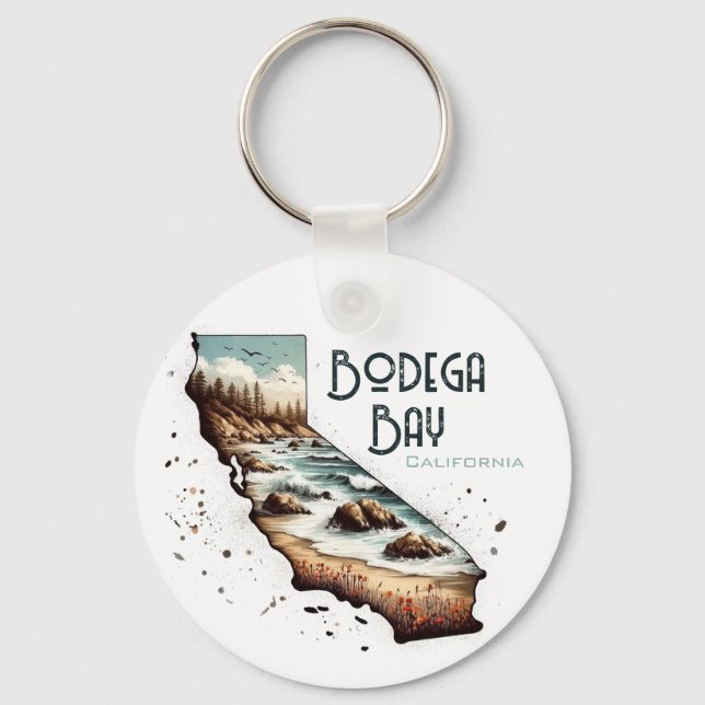Porte-clés Bodega Bay California Souvenir Cadeau (Recto)