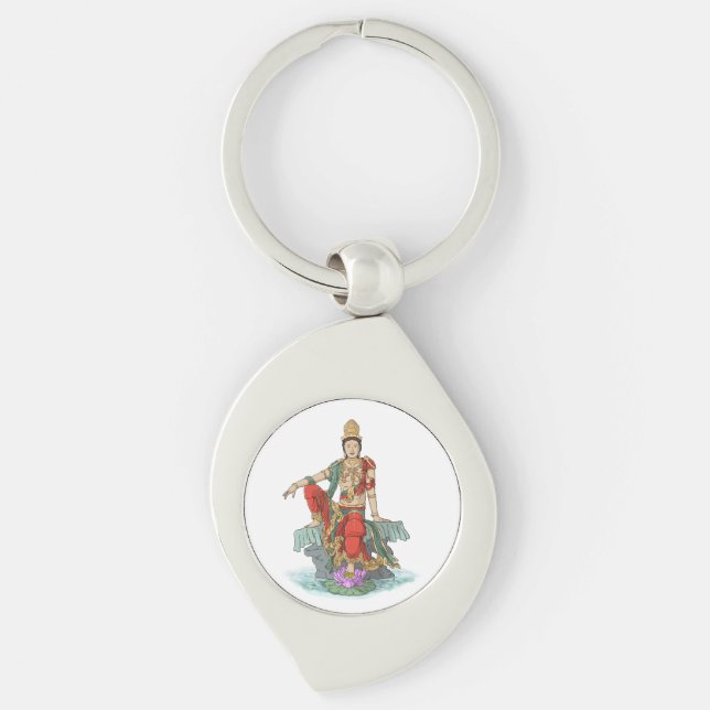 Porte-clés Bodhisattva de Compassion Metal Porte - clé (Devant)