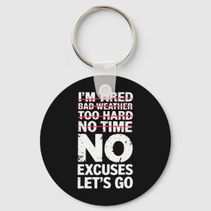 Porte-clés Bodybuilder Funny No Excuses Go Gym Humour Mo