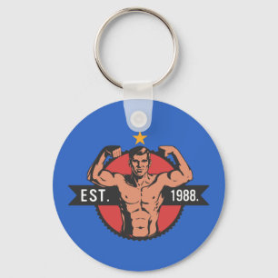 Porte-clés Bodybuilder Vintage FÉDÉ 1988