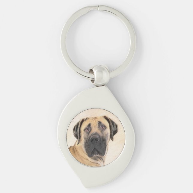 Porte-clés Boerboel Peinture - Cute Original Chien Art (Devant)