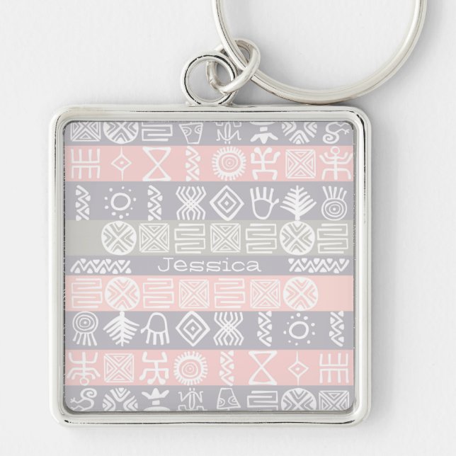 Porte-clés Boho-chic Ethnic Design Porte - clé personnalisé (Devant)