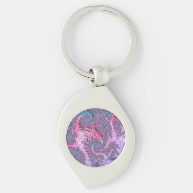 Porte-clés Boho coloré Hippie Trippy Super Pastel Fractal (Devant)
