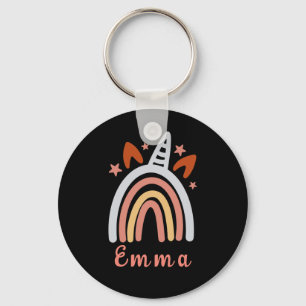 Porte-clés Boho Girly Rainbow Avec Nom Personnalisé