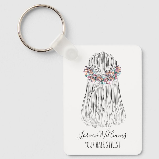 Porte-clés Boho Hair Stylist Flower Crown Bridal Hairstyle (Recto)