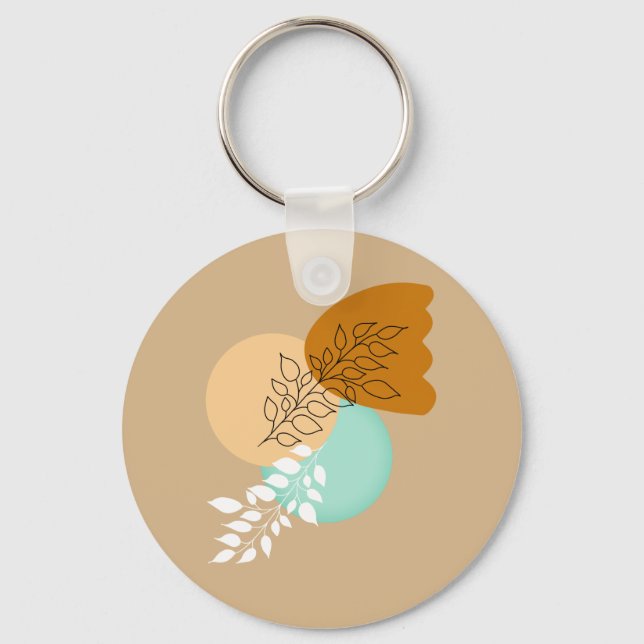 PORTE-CLÉS BOHO MINIMALIST FEUILLES (Recto)