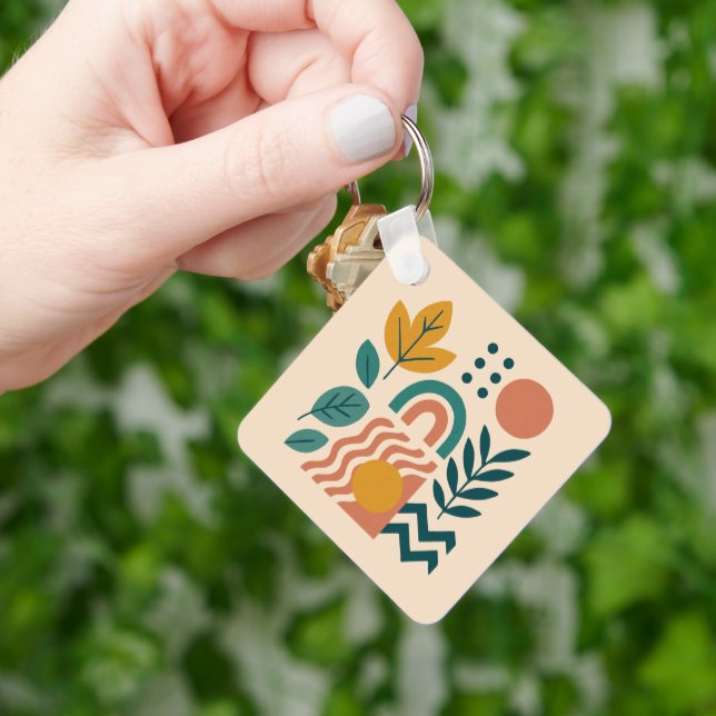 Porte-clés Boho moderne Abstrait Nature Wall Art (main)