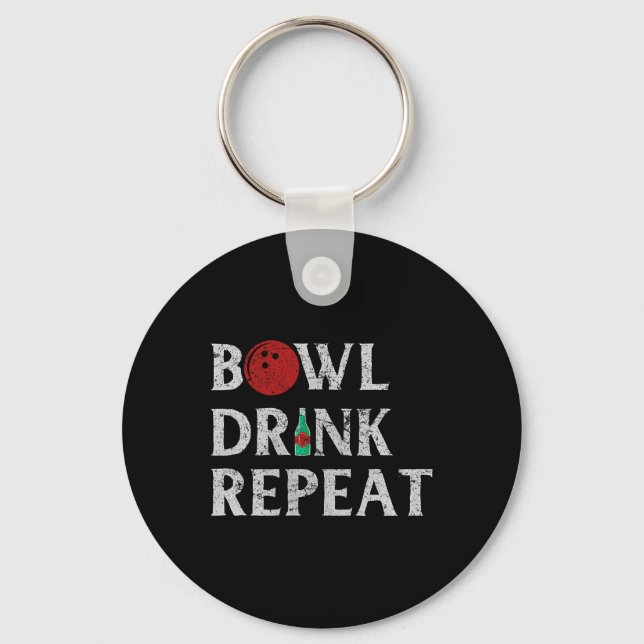 Porte-clés Boire au Bowling Répéter Jeu de quilles cool Amate (Recto)
