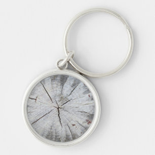 Porte-clés Bois Gris Gris Pin Arbre Pinceau Photo Art 1