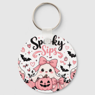 Porte-clés Boissons Effrayantes Coquette Rose Halloween Fantô