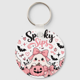 Porte-clés Boissons Effrayantes Coquette Rose Halloween Fantô