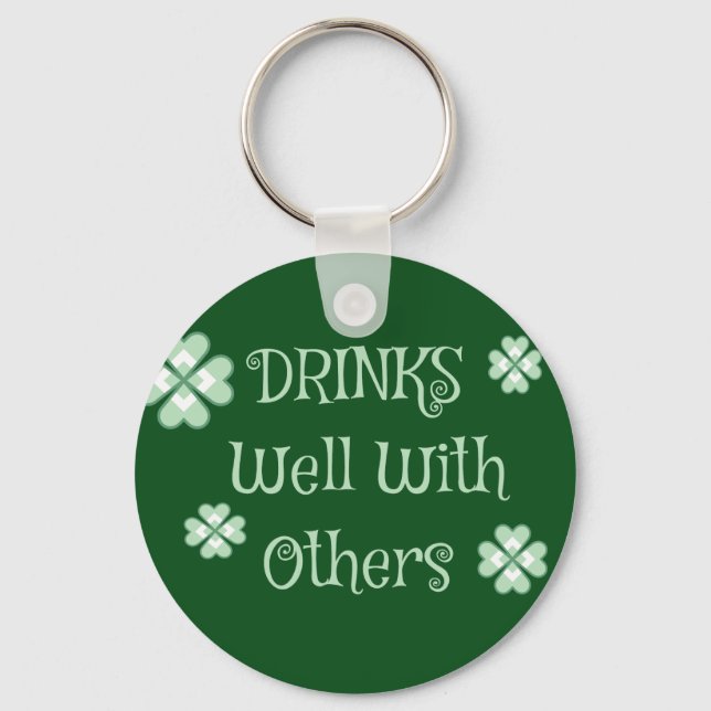 Porte-clés Boissons Saint Patricks Day Funny Green (Recto)