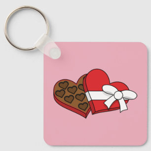 Porte-clés Boîte à chocolat de coeur de la Saint-Valentin