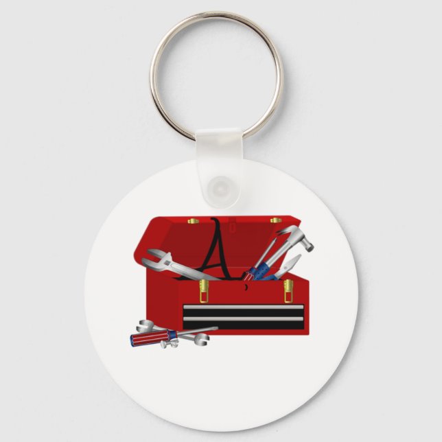 Porte-clés Boîte à outils fête des pères Initiale A (Recto)