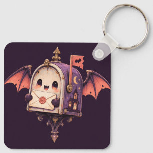 Porte-clés Boîte aux lettres hantée mignonne aux ailes de cha