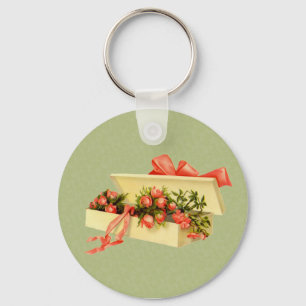Porte-clés Boîte D'Art vintage De Porte - clé Floral Rose