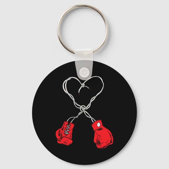 Porte-clés Boîte de combat de la Saint-Valentin Boxeur Cœur B (Recto)