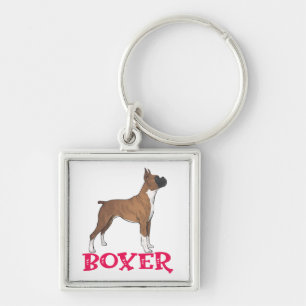 Porte-clés Boîte Mignon Chien de Dessin Animé Amateur de Boxe