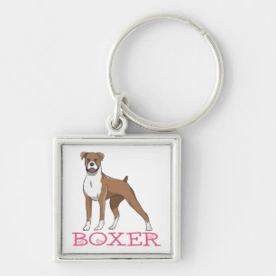 Porte-clés Boîte Mignon Chien de Dessin Animé Amateur de Boxe