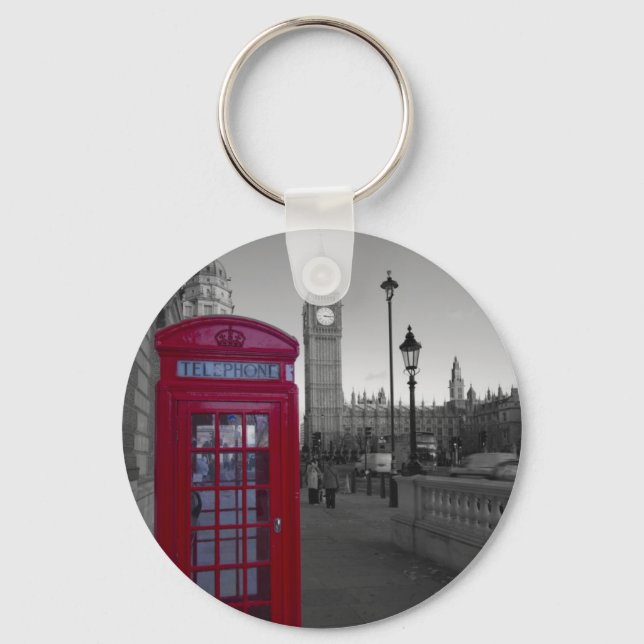 Porte-clés Boîte téléphonique rouge Londres (Recto)