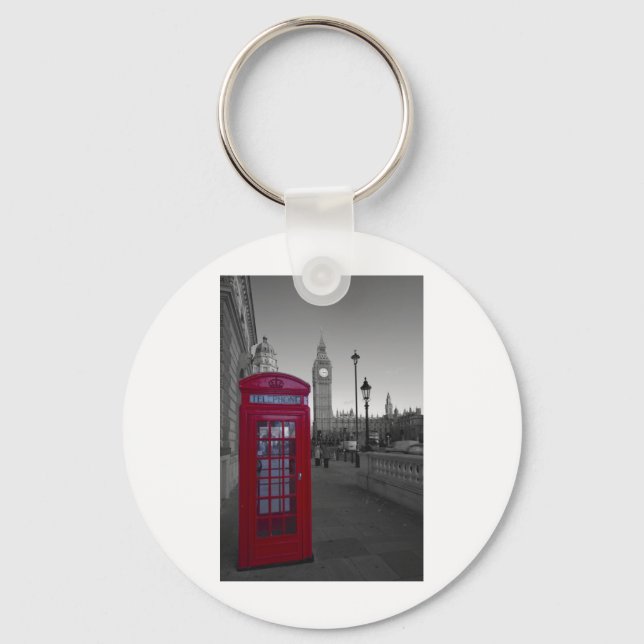 Porte-clés Boîte téléphonique rouge Londres (Recto)