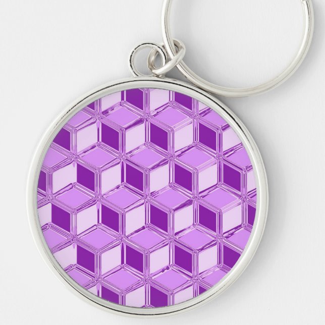 Porte-clés Boîtes 3D Chrome - violet pourpre (Devant)