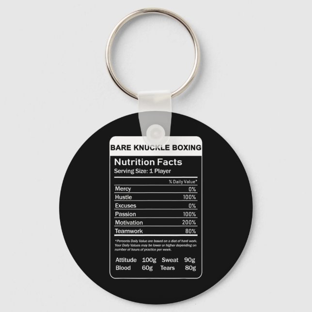 Porte-clés Boîtes à ongles nues - valeur nutritive (Recto)