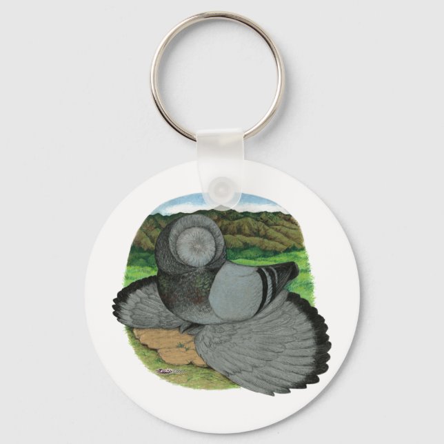 Porte-clés Bokhara Trumpeter Pigeon Blue (Recto)