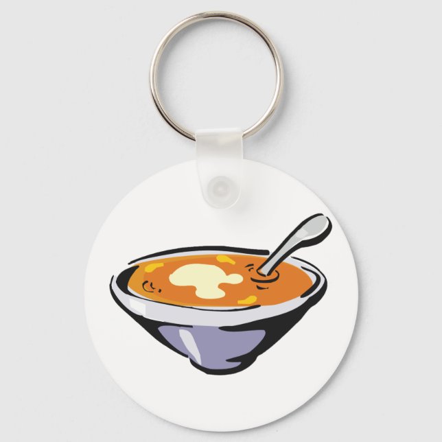 Porte-clés Bol de soupe de tomates avec cuillère (Recto)