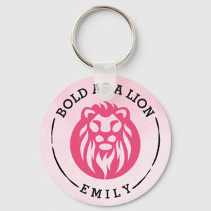 Porte-clés Bold As A Lion Keychain, Pink Lion