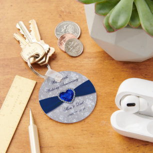 Porte-clés Bold Damask 45th Mariage Anniversary Porte - clé