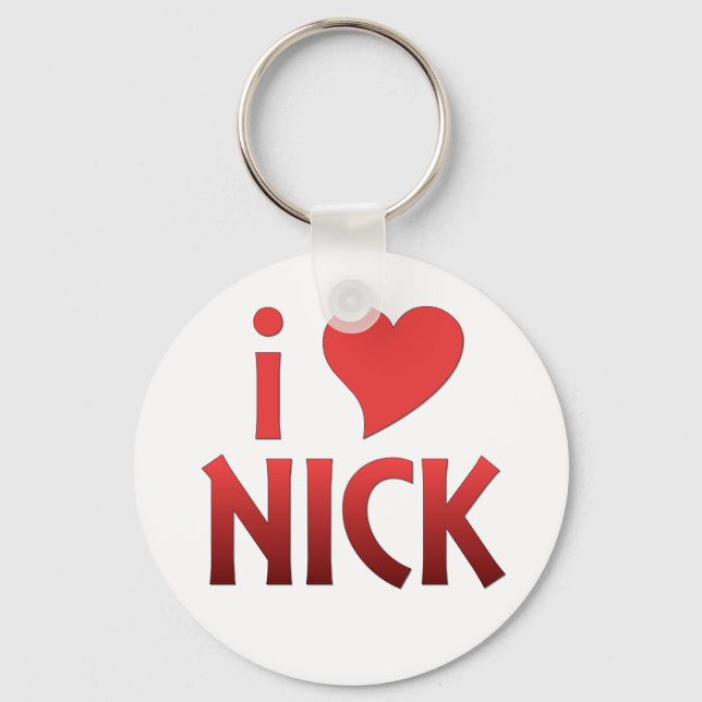 Porte-clés Bold Red I Heart Nick Keychain (Recto)