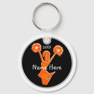 Porte-clés bon marché noir et orange Cheer, ANNÉE,