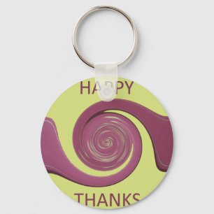 Porte-clés Bon thanksgiving Golden Jaune tourbillon design.