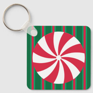Porte-clés Bonbon de menthe de Noël amusant et fantaisiste