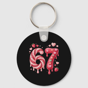 Porte-clés Bonbon Sucré 67 Cœur de Fraise Goutte Mignon Valen