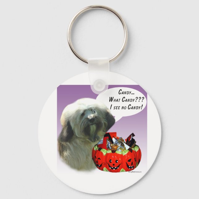 Porte-clés Bonbons d'Halloween Tibétain Terrier (Recto)