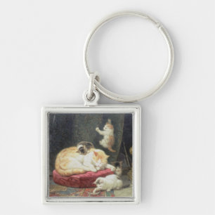 Porte-clés Bonheur de coin du feu (huile sur le panneau)