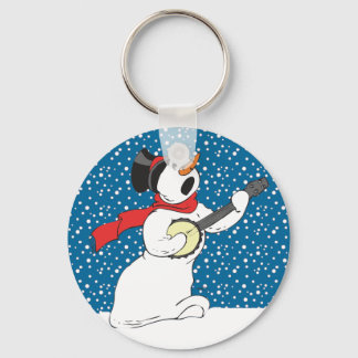Porte-clés Bonhomme de neige au banjo