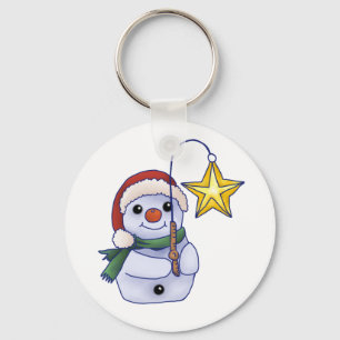 Porte-clés Bonhomme de neige avec étoile
