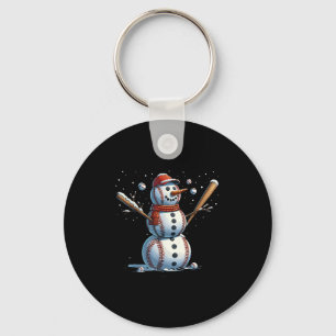 Porte-clés Bonhomme de neige Baseball Noël Hiver