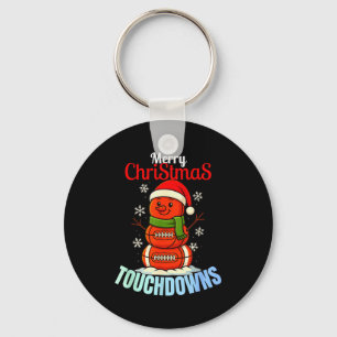 Porte-clés Bonhomme de neige de Noël drôle de football pour h