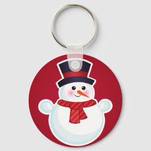 Porte-clés Bonhomme de neige de Noël sur l'arrière - plan