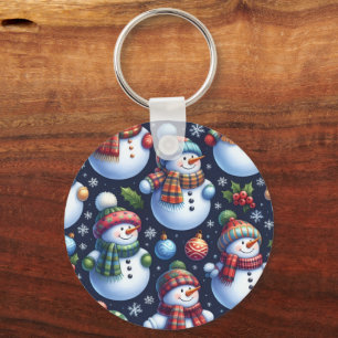 Porte-clés Bonhomme de neige festif et cosy
